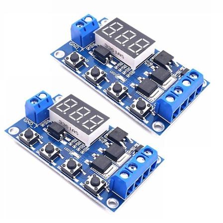 2 stk 12-24v Dual Mos Digital Relay Cycle R S Kretskort Timi