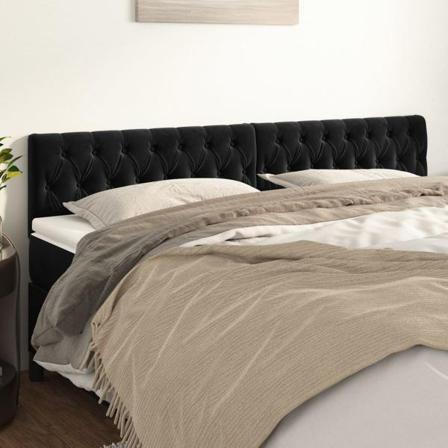 Vidaxl Huvudgavlar 2 St Svart 90x7x78/88 Cm Sammet Svart