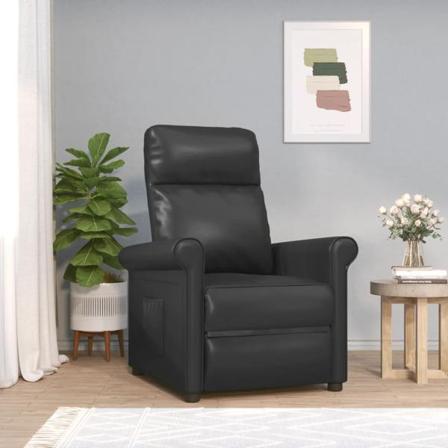 Vidaxl Elektrisk Reclinerfåtölj Svart Konstläder Svart
