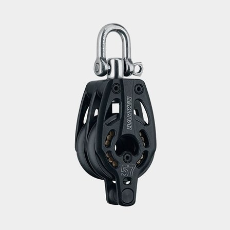 Harken 57mm Aluminum Double Block - Swivel, Becket (3218)