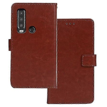 IDEWEI Cat S75 5G Læder Telefon Cover med Foto Slot Crazy Horse Tekstur (FMY)