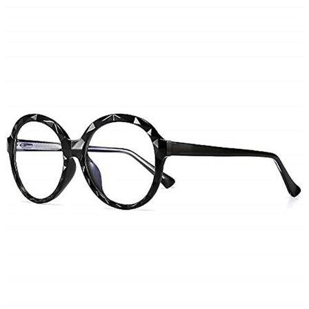 Diamantskåret Design Runde Oversized Blå Lys Filter Briller