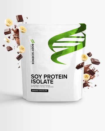 4 x Veganprotein - Soy Isolate - 750 g - Banana Chocolate - Body Science - Sojaprotein, Veganskt proteinpulver, Kosttillskott, Protein, Veganskt 