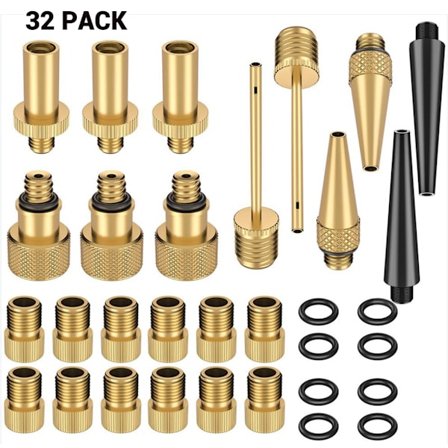 25 stk/sett ventiladapter pumpesett for SV AV DV Dunlop fransk flashventil Presta-ventil med ring