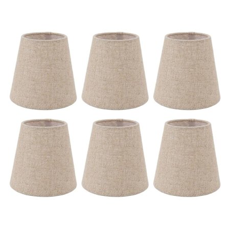 6 st Små Lampskärmar Klämma På Trumma Linne Lampskärm för Ljuslampor Belysningstillbehör