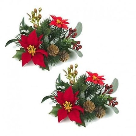 Lysmanchetter til kronelys 2-pak jul med blomsterdesign fra Swerox