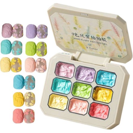 Patting Gel Polish, 9 farger Svamp Pat Paint Neglesett, Regnbue Solid Skjønnhetspleie