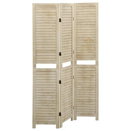 Vidaxl Rumsavdelare 3 Paneler 105x165 Cm Massivt Trä pau Brun