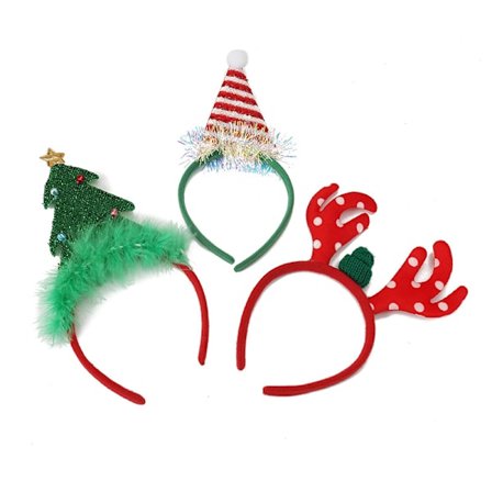 3 stycken de Noël tissu tecknad neige bois de cerf coiffure dekoration de Noël coiffure