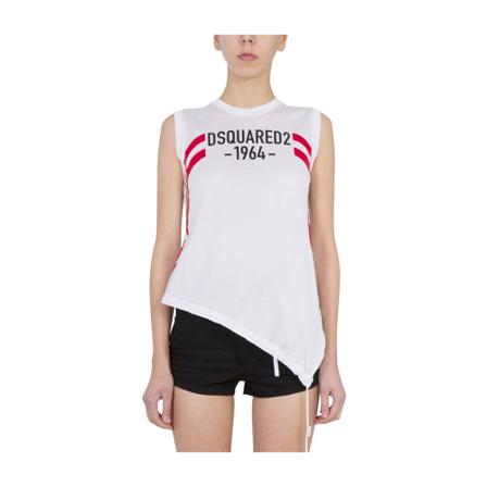 Dsquared2 Top With Coulisse Hvid, Dame