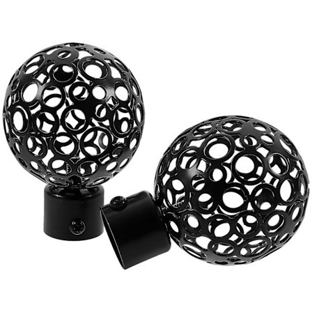 Hule dekorative gardinstangender, der passer til 22 mm indvendig diameter stang (sort)