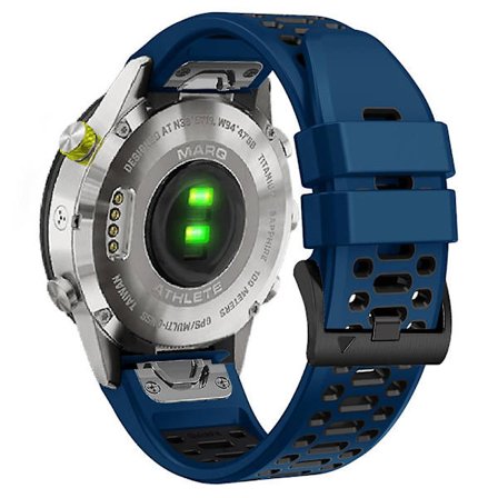 Garmin Fenix 7X/ 7X Pro/ 6X Quickfit 26mm ranneke, kolmirivisten reikien kaksivärinen silikoniranneke