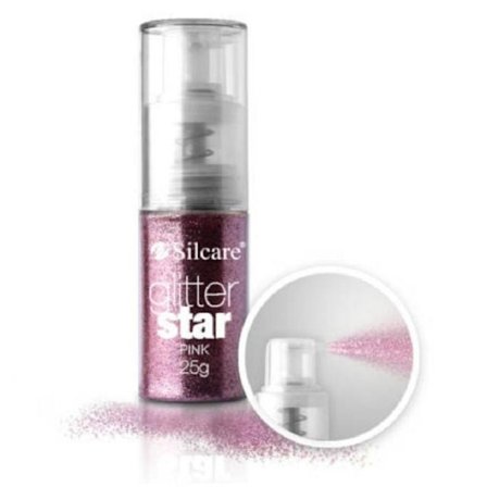 Silcare - Nagelglitter på pumpflaska - Pink - 25 gram