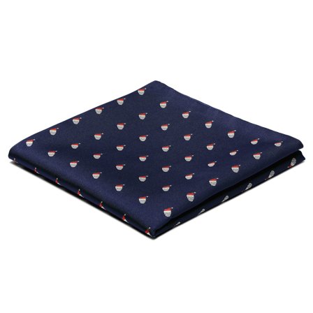 Pochette de costume bleu marine à motifs têtes de mort de Noël pour hommes - Cravates de Noël
