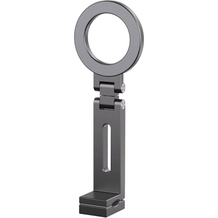 Harmaa MagClip magneettinen puhelinpidike iPhone & Android -puhelimille (MagSafe) 360° säädettävä jalusta matkoille, työpöydille, kärryille, 
