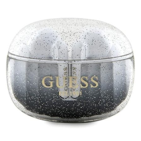 Guess Glitter Gradient TWS Bluetooth-hodetelefoner med dockingstasjon - svart