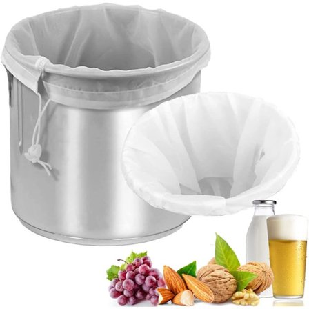 Genanvendelig filterpose Micron Mesh snørepose til filtrering af nøddemælk Brygning Behov.(22 tommer X 26 tommer)