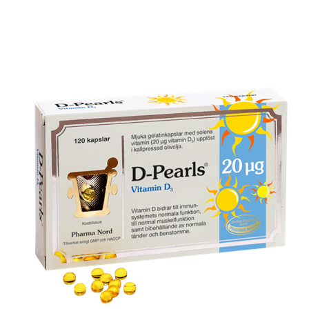 Pharma Nord D-Pearls, 20mcg/800IE 120 kapsler