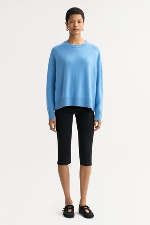 Soft Goat - Boyfriend crewneck - Women cashmere sweater - XL - Azure