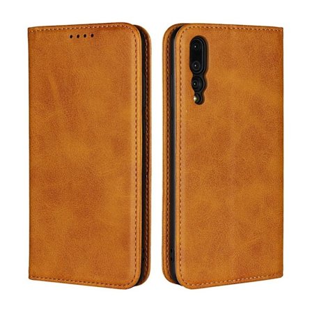 Huawei P20 Pro magneettinen synteetti nahkainen lompakko suojakotelo - Ruskea