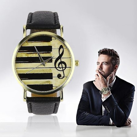 Piano Musiknotation Casual Kvarts Retro Armbåndsur