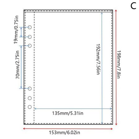 A5 Binder Sleeves 1P 2P 4P Transparent Photo Album Binder