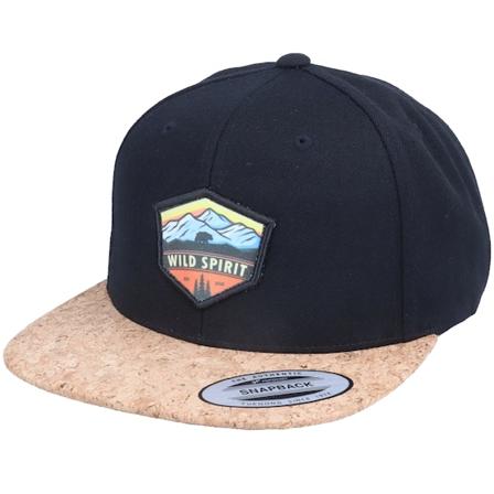 Wild Spirit - Schwarz snapback Cap - Bear Mountain Patch Black/Cork Snapback @ Hatstore