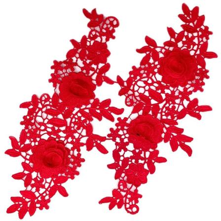 1 par broderilapper Sy patches på RØD Red