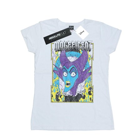 Disney Dam/Kvinnor Maleficent Poster Bomull T-shirt L Vit