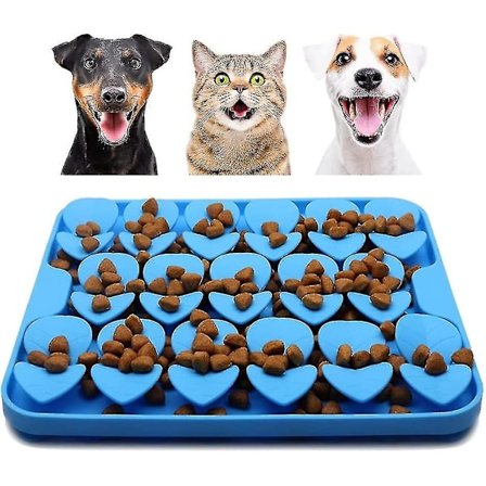 Silikon Snuffle Mat för Hundar, Slow Feeder Hundskålar, Hund Snuffle Mat Slick Mat för Luktträning Långsam Ätning-26(Blå)