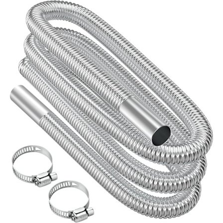 Luftvarmer slange, 300 cm Ø 2,5 cm rustfrit stål udstødningsrør, parkeringsvarmer rør med 2 slangeklemmer, til parkeringsvarmer-FQ-