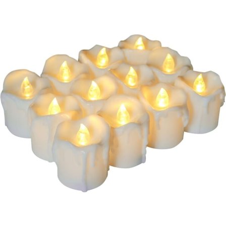 12 x LED-lys med timer Batteridrevne Flammeløse lys Realistiske LED-telys til dekoration, indendørs, udendørs, bryllup, jul, fest