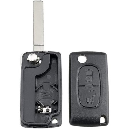 Ersättning för 2-knappars fjärrnyckel till Citroën C3 Ce0536 Va2 Svart