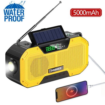 Nødradio Solar oppladbar lommelykt Kompassalarm Multifunksjonell bærbar utendørs høyttaler