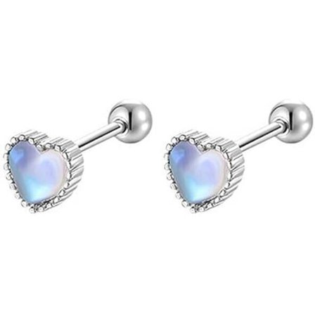 Hjerteformede månestensøreringe - Elegante smykker til kvinder og piger | Unikke gaver med ægte ædelstensglimmer