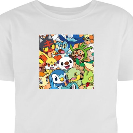 Barn T-skjorte Pokémon kollasje - Pikachu og venner i fargerik tegnet design