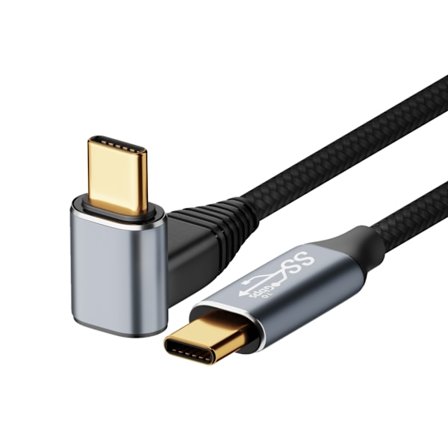 100W retvinklet USB C til USB C-kabel, 0,5M-3M USB C til C Type-C hurtigopladning