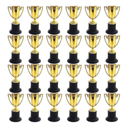 24-pakning Mini Trofeer for Barn, Plast Gulltrofeer, for Festgaver, Belønninger, Sport