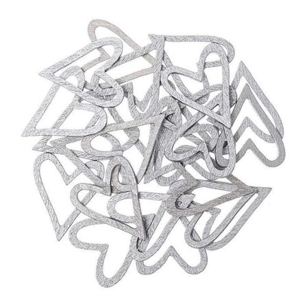 24 silhuetter i trä med öppet hjärta i silver