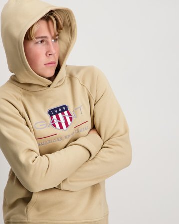 GANT ARCHIVE SHIELD HOODIE Beżowy Bluzy z kapturem Chłopiec - Kids Brand Store