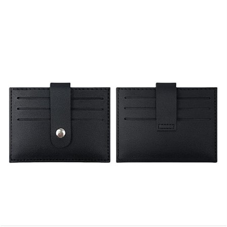 Tyylikäs kaksipuolinen 7 kortin PU-nahkainen korttikotelo Black