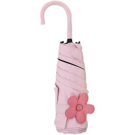 Matkustussateenvarjo sateelle ja auringolle Tuulenpitävät pienet suojavarjot Pieni 5-taittoinen aurinkovarjo, vaaleanpunainen