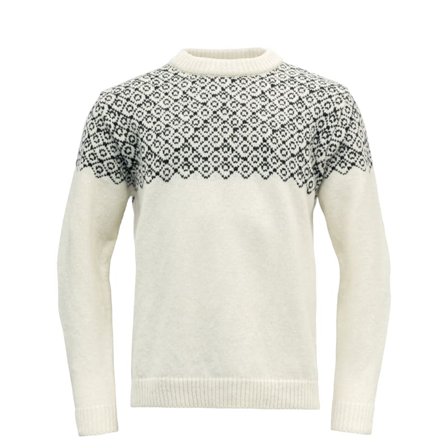 Devold Bjørnøya Sweater Crew Neck Unisex long-sleeved sweaters White XXL