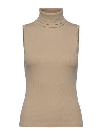 Rollagz Sl Rollneck T-shirts & Tops Sleeveless Beige Gestuz
