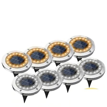 Sol Power Disk Ljus Utomhus Trädgård Solar Underground Light Däck Ljus Spotlight Begravd Solar Led Lampa