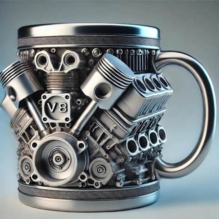 V8-motordesign harts mugg, kaffekopp, lämplig som present till pojkvän eller pappa