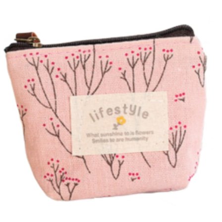 2 stk. stofpung lærredstaske (pink)