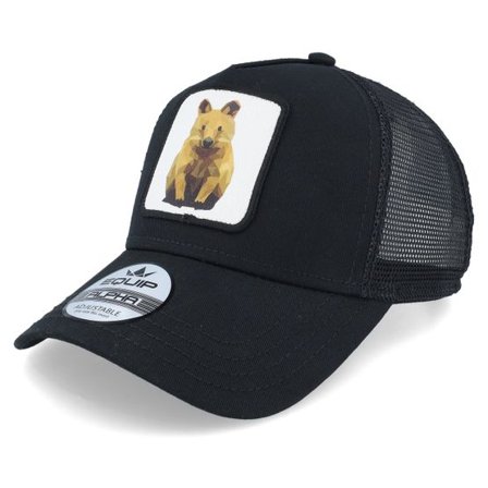 Iconic - Svart trucker Keps - Geometry Quokka Patch Black Trucker @ Hatstore
