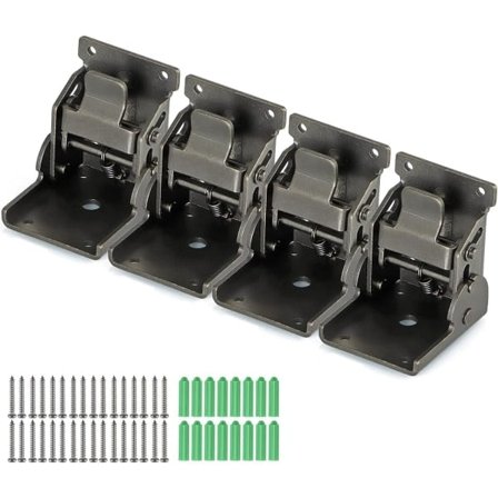 Kraftiga Självlåsande Fällbara Gångjärn - 150 kg Kapacitet, 4-pack (Gunblack)[JSR]