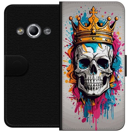 Yhteensopiva Lompakkokotelo Samsung Galaxy Xcover 3 Kruunattu Pääkallokuningas kaupunkitaiteen tyyliin